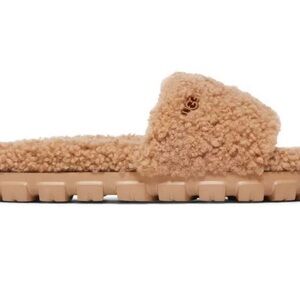 UGG Tan Fluffy Slide Sandals